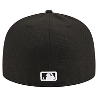 Men's New Era Black Milwaukee Brewers Logo 59FIFTY Fitted Hat
