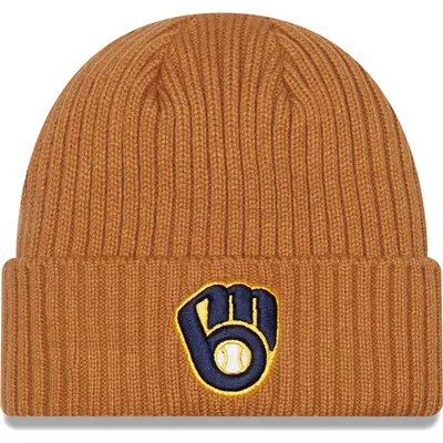 Milwaukee Brewers New Era Classic Cuffed Knit Hat - Brown