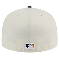 Men's New Era Cream Milwaukee Brewers Chrome 59FIFTY Fitted Hat