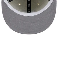 Men's New Era Cream Milwaukee Brewers Cooperstown Collection Chrome 59FIFTY Fitted Hat