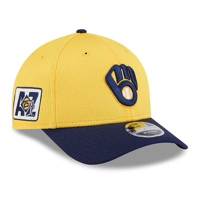 Men's New Era  Gold/Navy Milwaukee Brewers 2025 Spring Training 9FORTY Adjustable Hat