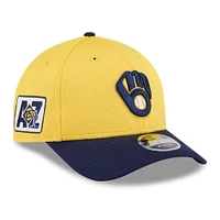 Men's New Era  Gold/Navy Milwaukee Brewers 2025 Spring Training 9FORTY Adjustable Hat