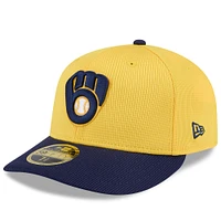 Men's New Era  Gold/Navy Milwaukee Brewers 2025 Spring Training Low Profile 59FIFTY Fitted Hat