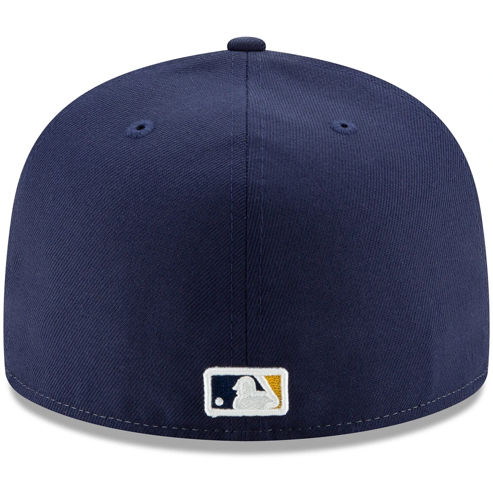 Men's New Era Gold/Navy Milwaukee Brewers Alternate Authentic Collection On-Field - 59FIFTY Fitted Hat