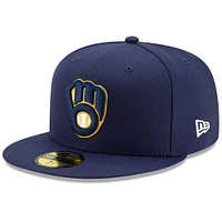 Casquette ajustée New Era Gold Milwaukee Brewers 2024 Jackie Robinson Day 59FIFTY pour hommes