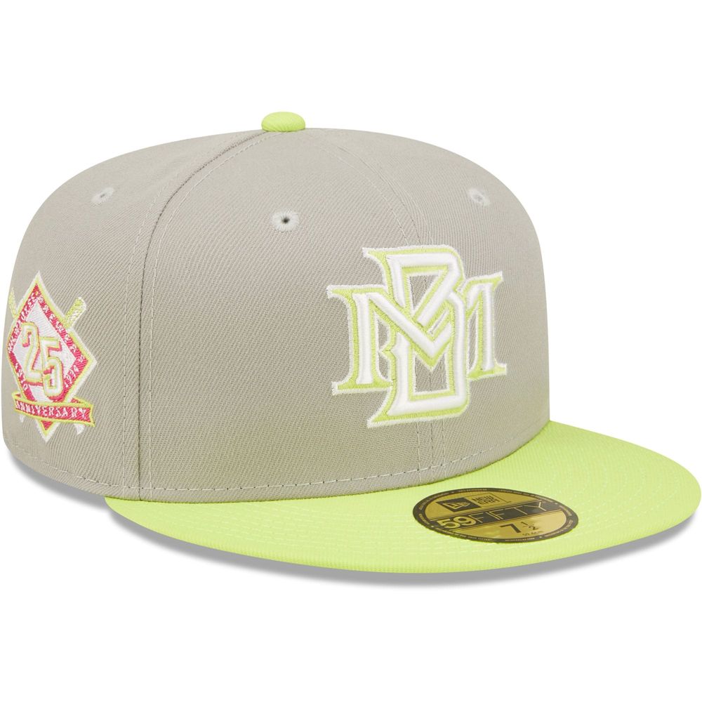 Milwaukee Brewers New Era Silver Anniversary Color Fam Lime Undervisor  59FIFTY Fitted Hat - Green