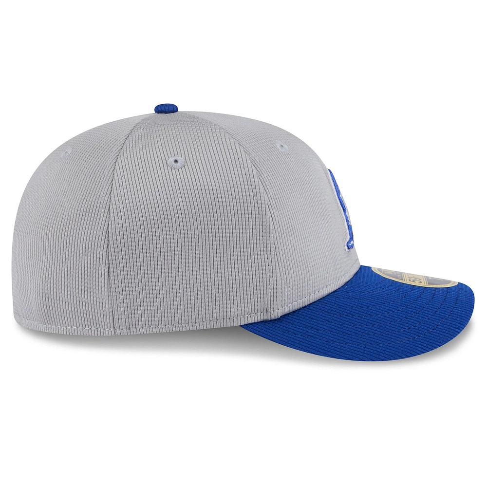 Men's New Era  Gray/Royal Milwaukee Brewers 2025 Batting Practice Low Profile 59FIFTY Fitted Hat