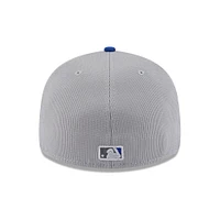 Men's New Era  Gray/Royal Milwaukee Brewers 2025 Batting Practice Low Profile 59FIFTY Fitted Hat