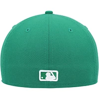 Men's New Era Kelly Green Milwaukee Brewers White Logo 59FIFTY Fitted Hat