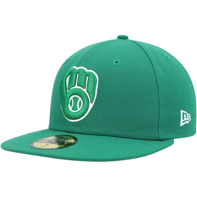 Casquette ajustée 59FIFTY pour homme avec logo Kelly Green Milwaukee Brewers New Era