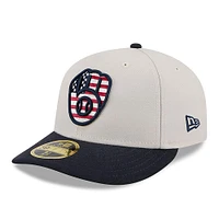 Men's New Era  Khaki/Black Milwaukee Brewers 2024 Fourth of July Low Profile 59FIFTY Fitted Hat