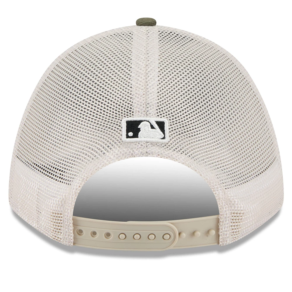 Men's New Era Light Beige/Olive Milwaukee Brewers 2025 Armed Forces Day 9FORTY M-Crown A-Frame Adjustable Hat