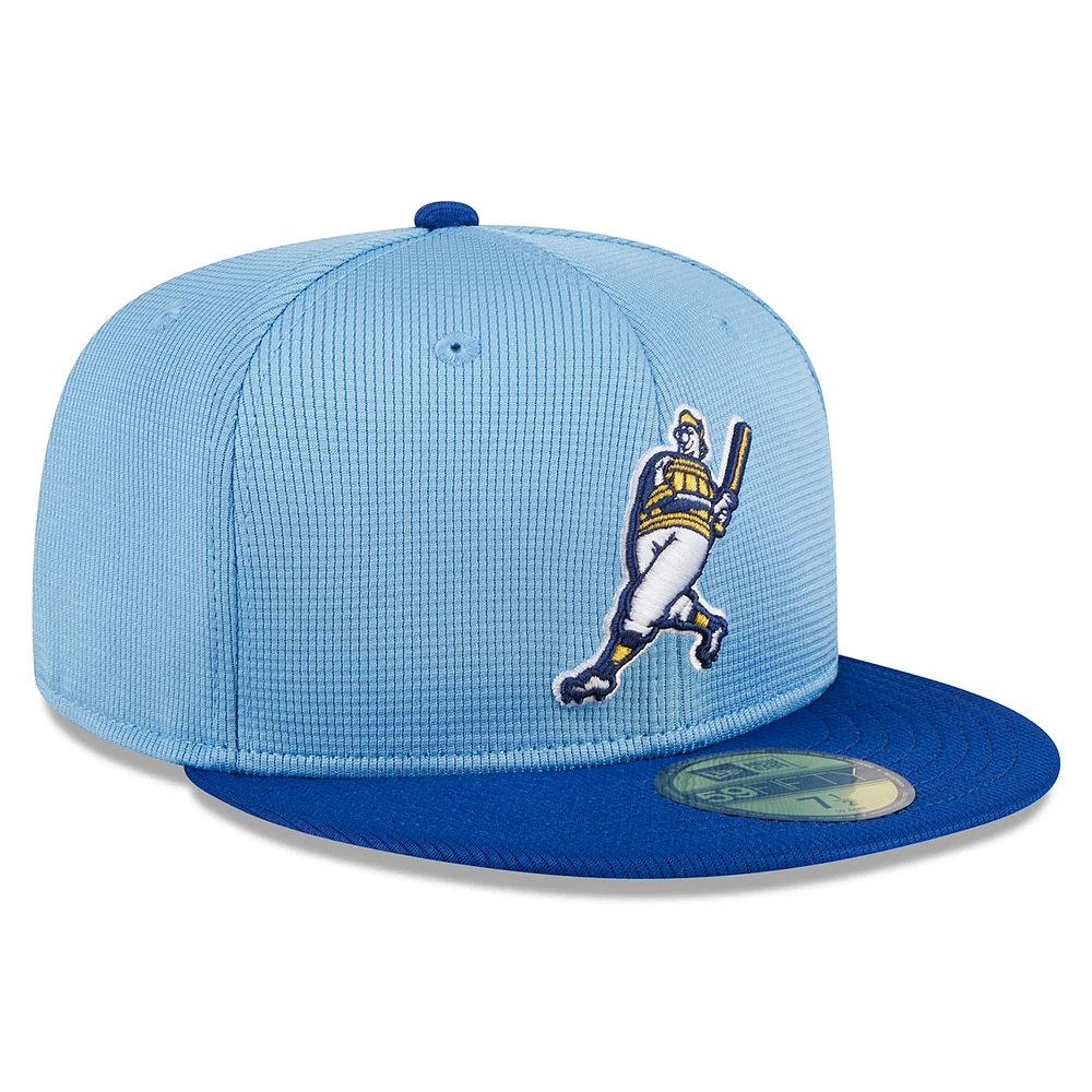 Men's New Era  Light Blue Milwaukee Brewers 2025 Batting Practice 59FIFTY Fitted Hat