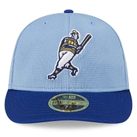 Men's New Era  Light Blue Milwaukee Brewers 2025 Batting Practice Low Profile 59FIFTY Fitted Hat