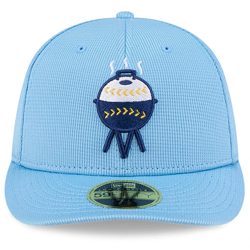 Men's New Era Light Blue Milwaukee Brewers City Connect Batting Practice Low Profile 59FIFTY Fitted Hat