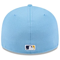 Men's New Era Light Blue Milwaukee Brewers City Connect Batting Practice Low Profile 59FIFTY Fitted Hat