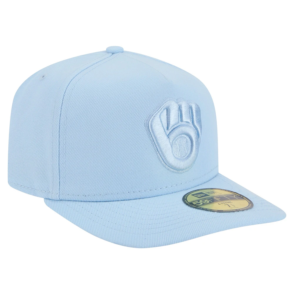 Casquette ajustée New Era 59FIFTY bleu clair pour homme, coloris A-Frame