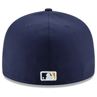 Men's New Era Navy/Yellow Milwaukee Brewers Alternate Authentic Collection On-Field 59FIFTY Fitted Hat