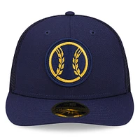 Casquette ajustée 59FIFTY pour homme New Era Milwaukee Brewers 2022 Batting Practice Low Profile, bleu marine