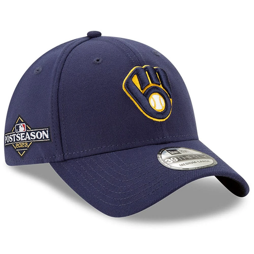 Men's New Era  Navy Milwaukee Brewers 2023 Postseason 39THIRTY Flex Hat