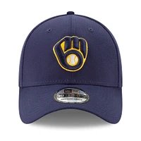 Casquette 39THIRTY Flex bleu marine pour homme New Era Milwaukee Brewers 2024 MLB Postseason Side Patch