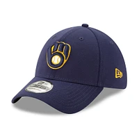 Casquette 39THIRTY Flex bleu marine pour homme New Era Milwaukee Brewers 2024 MLB Postseason Side Patch