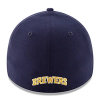 Casquette 39THIRTY Flex bleu marine pour homme New Era Milwaukee Brewers 2024 MLB Postseason Side Patch