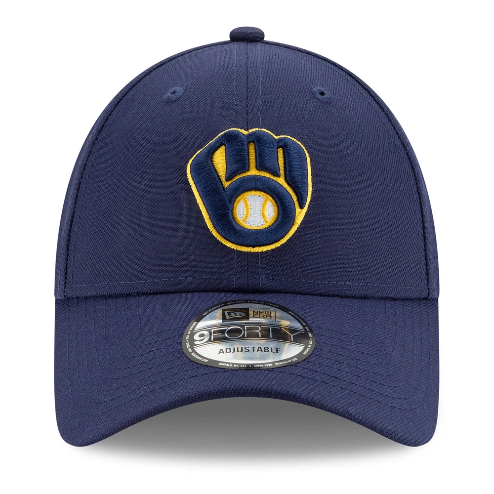 Men's New Era Navy Milwaukee Brewers 2024 MLB Postseason Side Patch 9FORTY Adjustable Hat