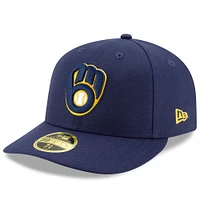 Casquette ajustée 59FIFTY à profil bas pour homme New Era bleu marine Milwaukee Brewers 2024 MLB Postseason Side Patch