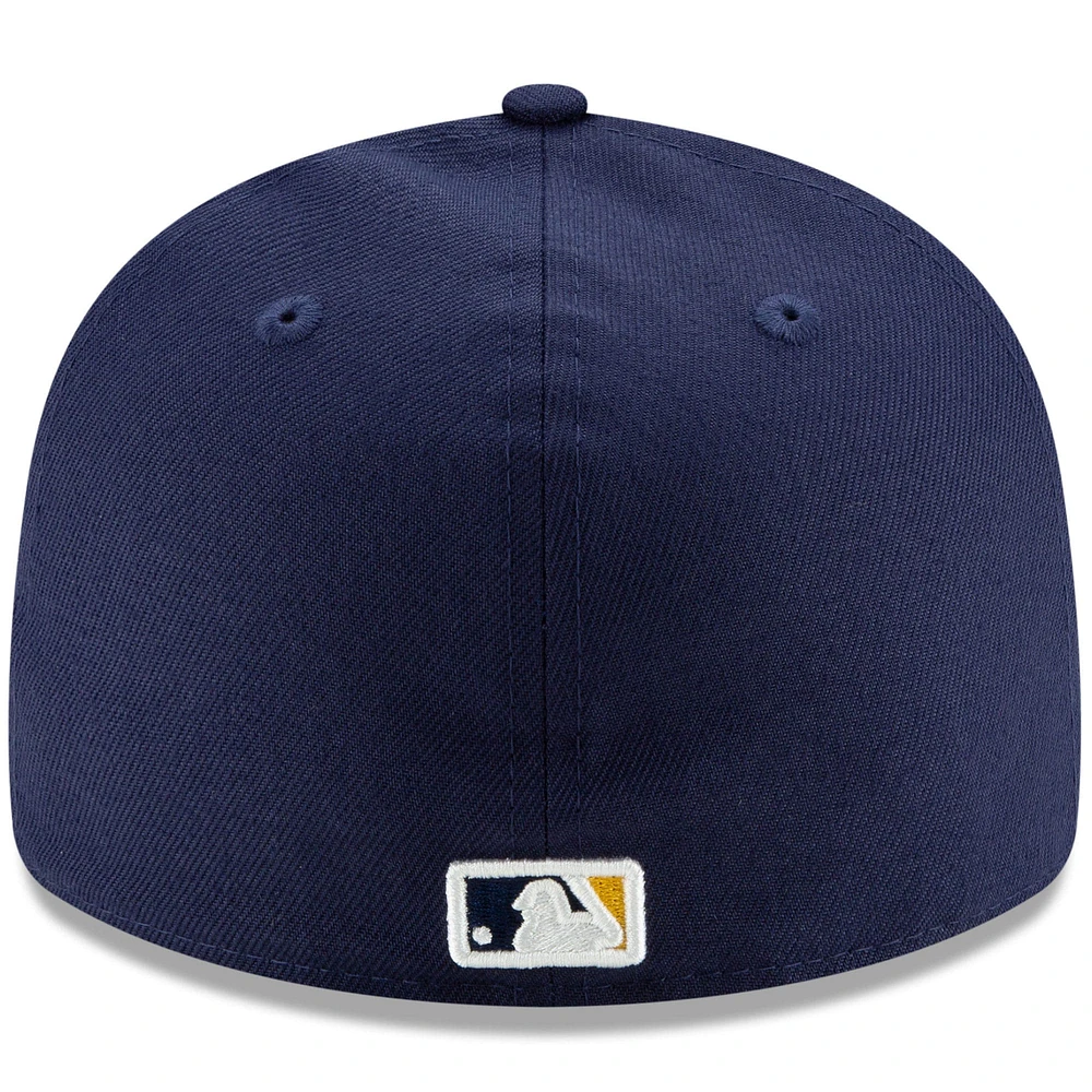 Casquette ajustée 59FIFTY à profil bas pour homme New Era bleu marine Milwaukee Brewers 2024 MLB Postseason Side Patch