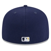 Men's New Era Navy Milwaukee Brewers 2025 MLB Clubhouse 59FIFTY Fitted Hat