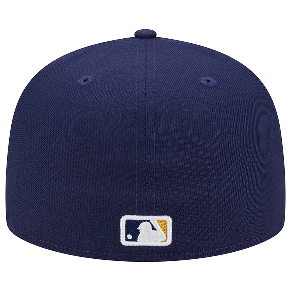 Men's New Era Navy Milwaukee Brewers  50th Anniversary Team Color 59FIFTY Fitted Hat