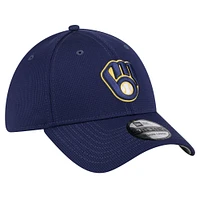 Casquette flexible Active Pivot 39THIRTY Milwaukee Brewers New Era pour hommes, bleu marine