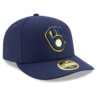 Men's New Era Navy Milwaukee Brewers Authentic Collection On-Field Low Profile 59FIFTY Fitted Hat