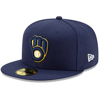 New Era Navy Milwaukee Brewers Home Authentic Collection On-Field - Casquette ajustée 59FIFTY