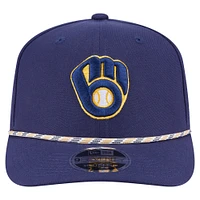 Men's New Era Navy Milwaukee Brewers Multi-Rope 9SEVENTY Stretch-Snap Hat