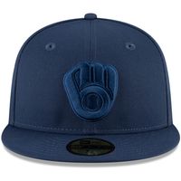 Men's New Era Navy Milwaukee Brewers Oceanside Tonal - 59FIFTY Fitted Hat