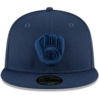 New Era Navy Milwaukee Brewers Oceanside Tonal - Casquette ajustée 59FIFTY