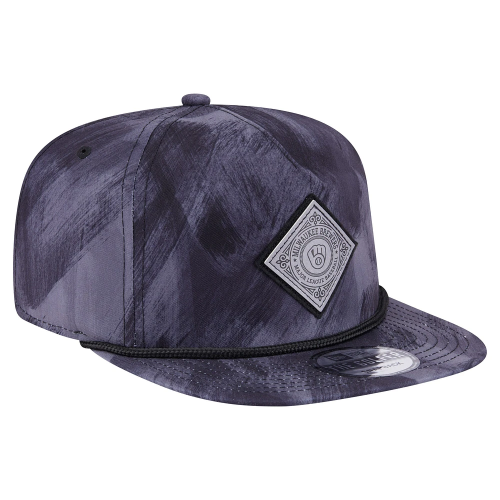 Men's New Era Navy Milwaukee Brewers Printed Golfer Snapback Hat