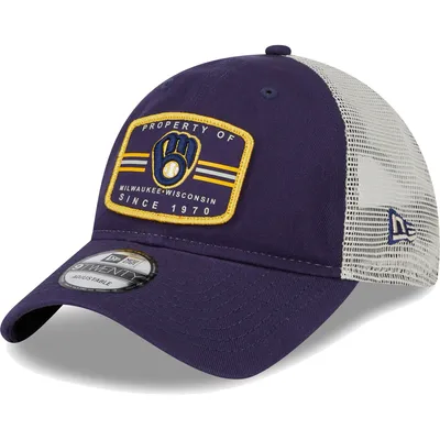Milwaukee Brewers New Era Property Trucker 9TWENTY Snapback Hat - Navy