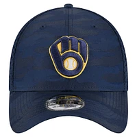 Men's New Era Navy Milwaukee Brewers Subtle Camo 39THIRTY Flex Hat
