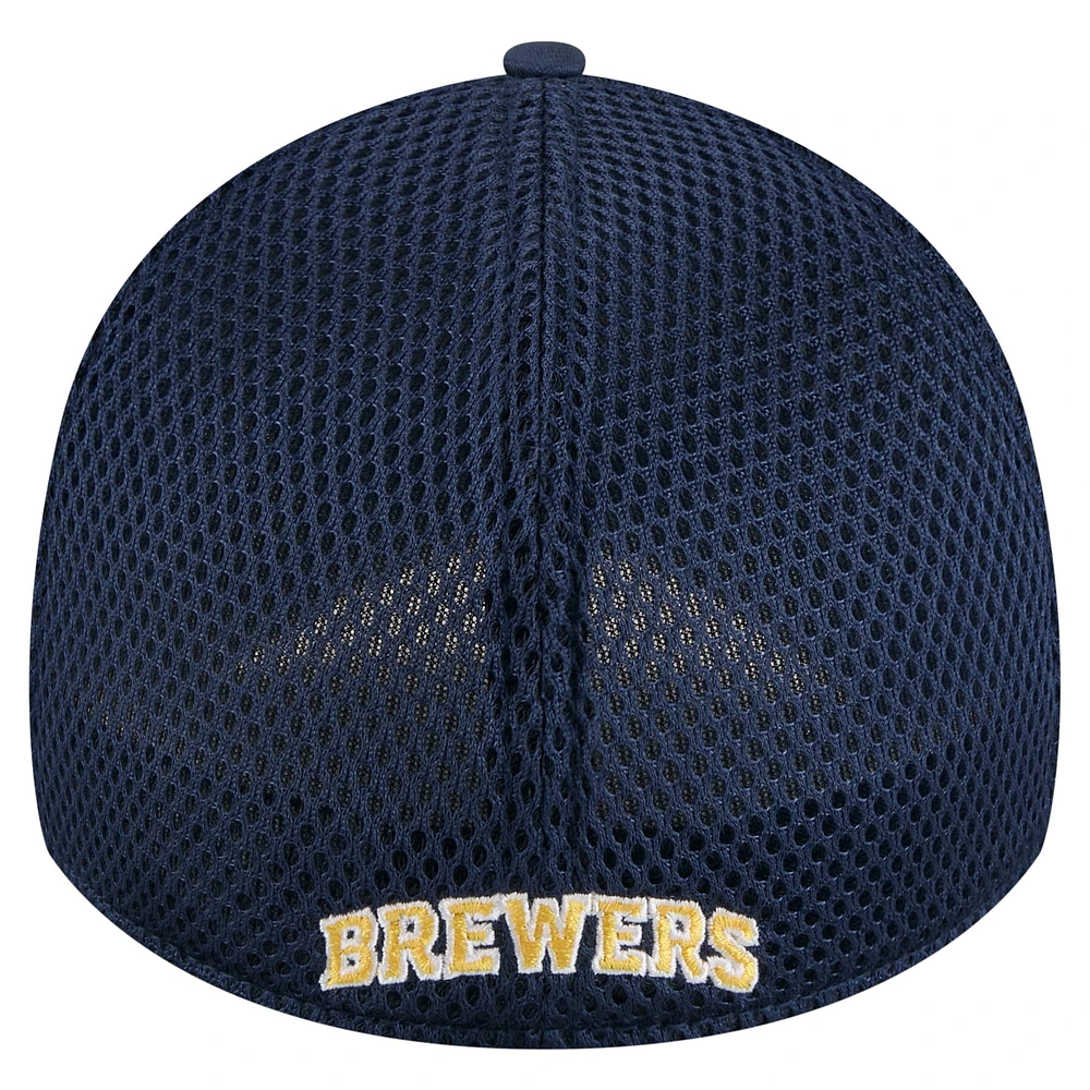 Men's New Era Navy Milwaukee Brewers Subtle Camo 39THIRTY Flex Hat