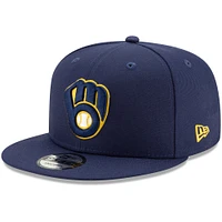 Men's New Era Navy Milwaukee Brewers Team Color 9FIFTY Adjustable Hat