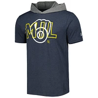 T-shirt à capuche pour homme New Era bleu marine Milwaukee Brewers Team