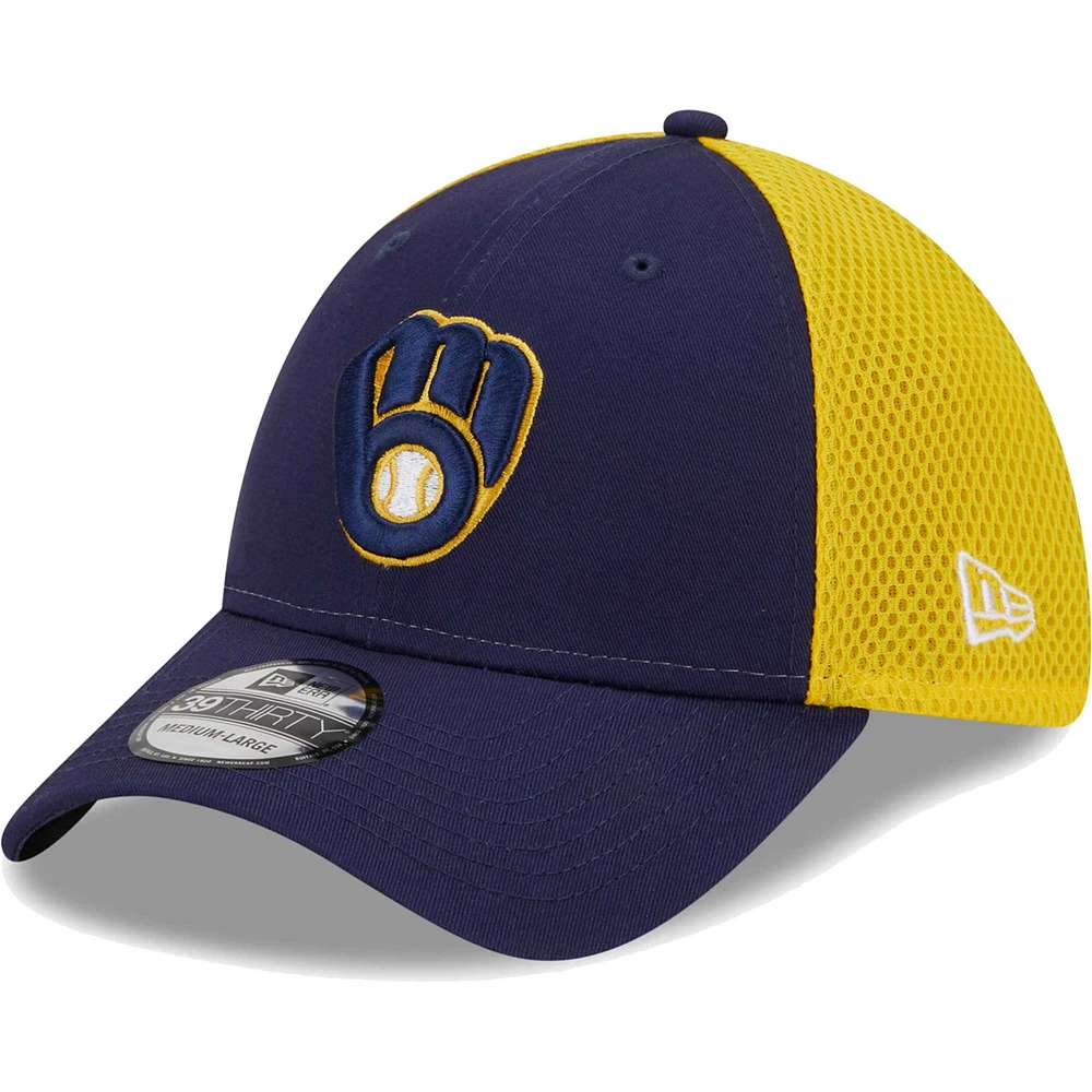 Men's New Era Navy Milwaukee Brewers Team Neo 39THIRTY Flex Hat