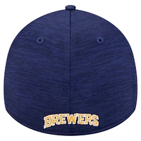 Casquette Flex 39THIRTY Tech des Milwaukee Brewers New Era pour hommes, bleu marine