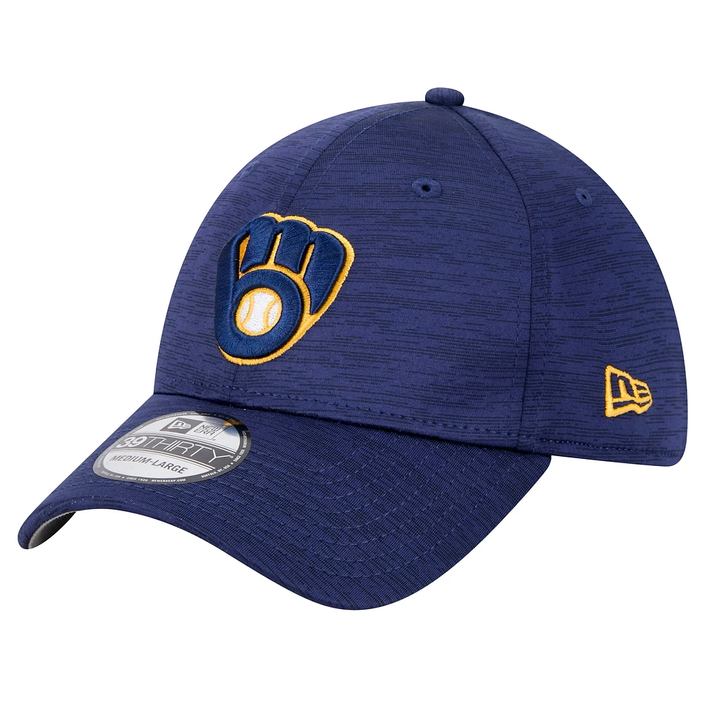 Casquette Flex 39THIRTY Tech des Milwaukee Brewers New Era pour hommes, bleu marine