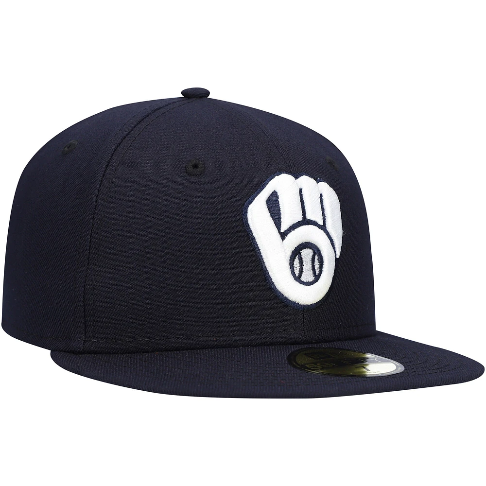 Casquette ajustée 59FIFTY bleu marine avec logo Milwaukee Brewers pour homme New Era