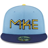 Casquette ajustée New Era Milwaukee Brewers 2022 City Connect 59FIFTY bleu poudré pour homme