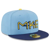 Casquette ajustée New Era Milwaukee Brewers 2022 City Connect 59FIFTY bleu poudré pour homme